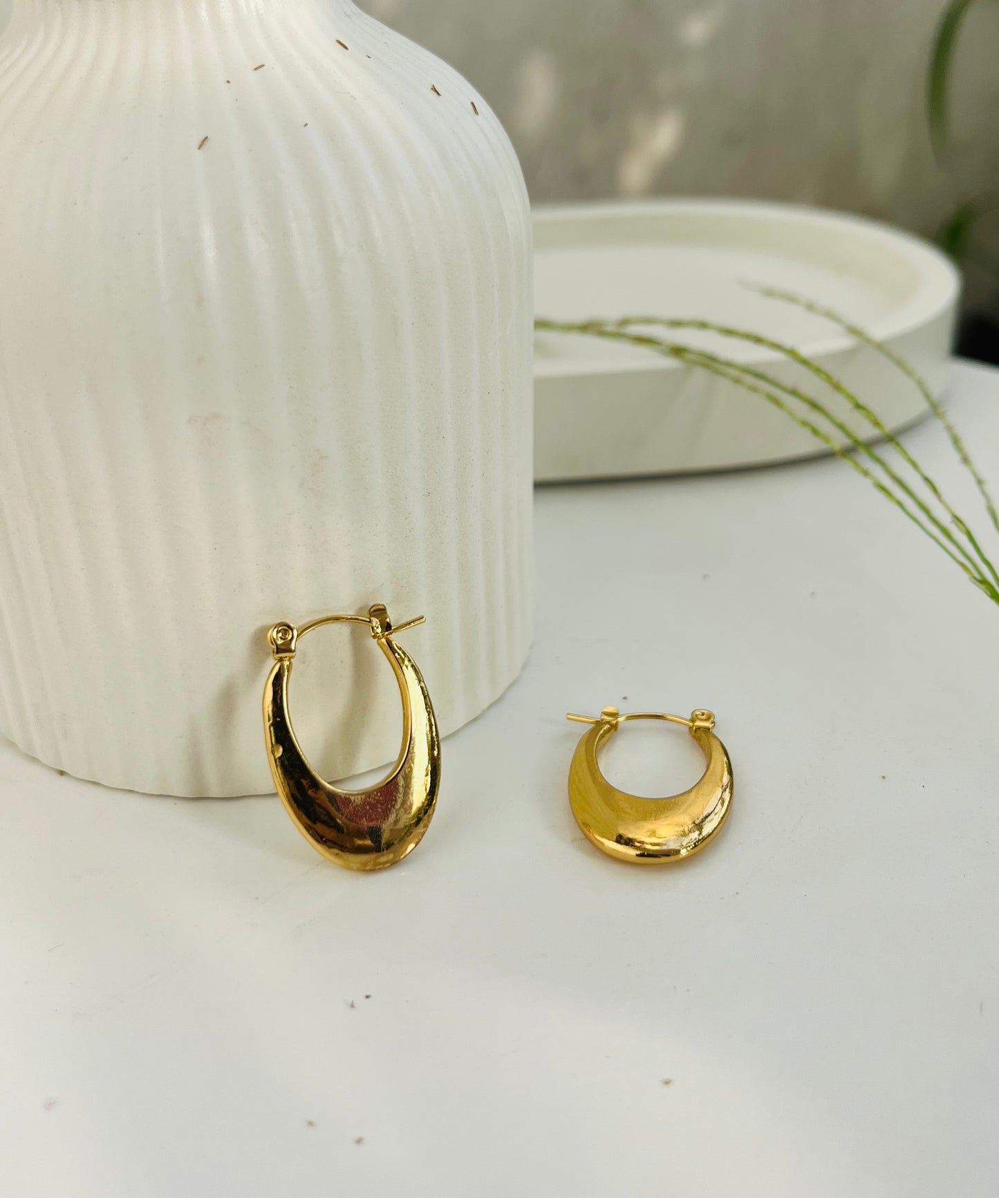 Anti Tarnish Hoops Earings 18k Gold Plated