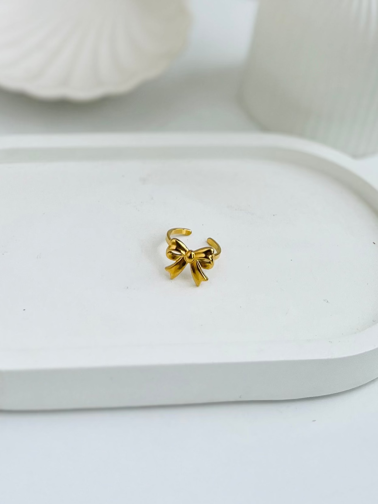 Anti Tarnish Elegant Bow Ring