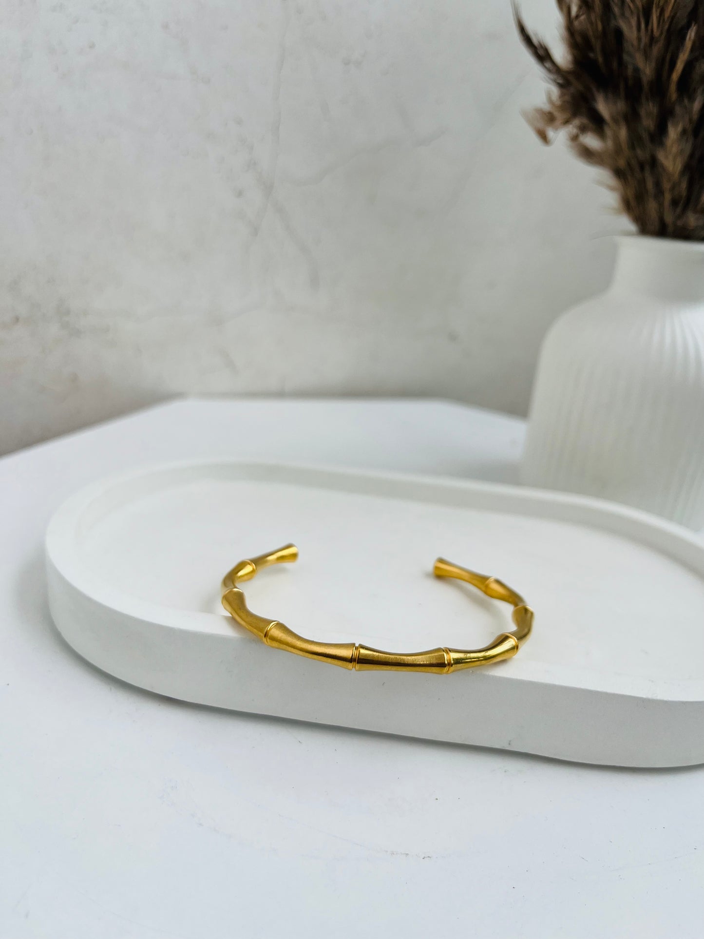 Anti Tarnish Golden Bamboo Bracelet