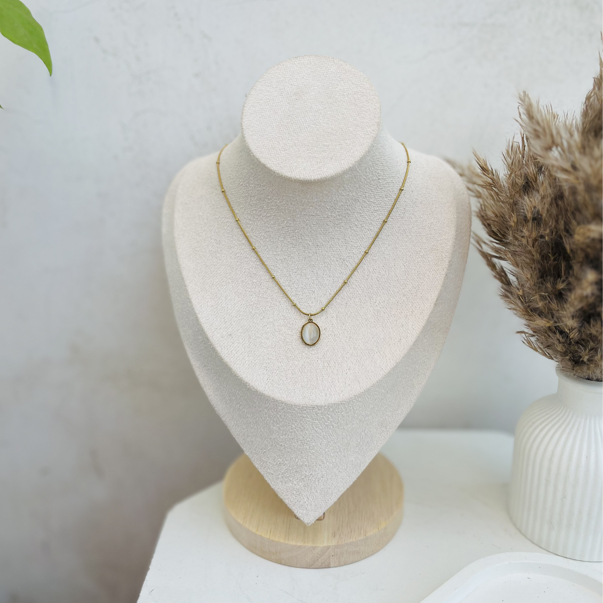 Anti Tarnish Dainty Beaded Chain Necklace