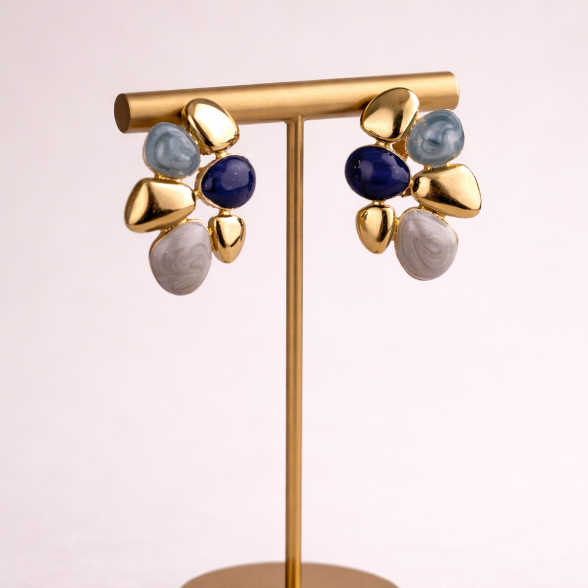 Midnight Blue Charm Stud Earings