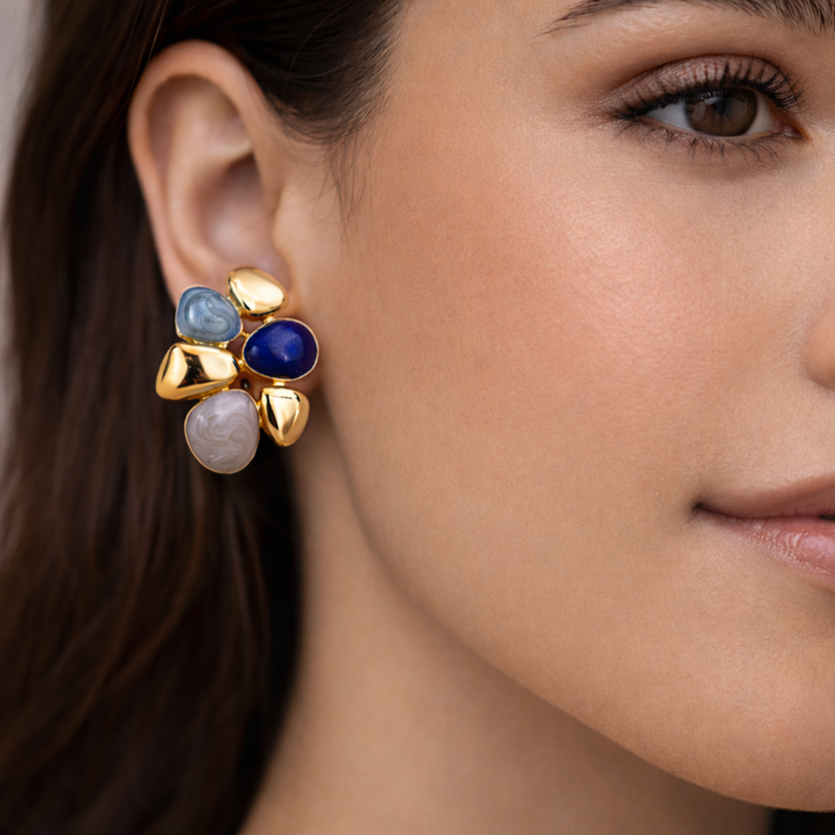 Midnight Blue Charm Stud Earings