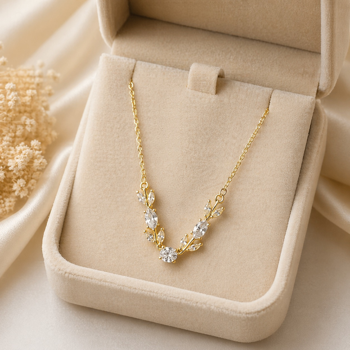 Anti Tarnish Crystal V Necklace