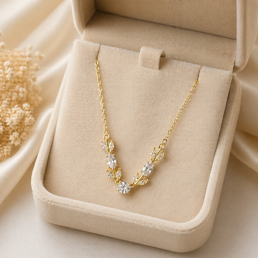 Anti Tarnish Crystal V Necklace