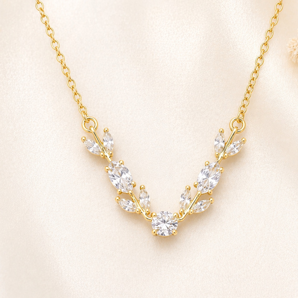 Anti Tarnish Crystal V Necklace