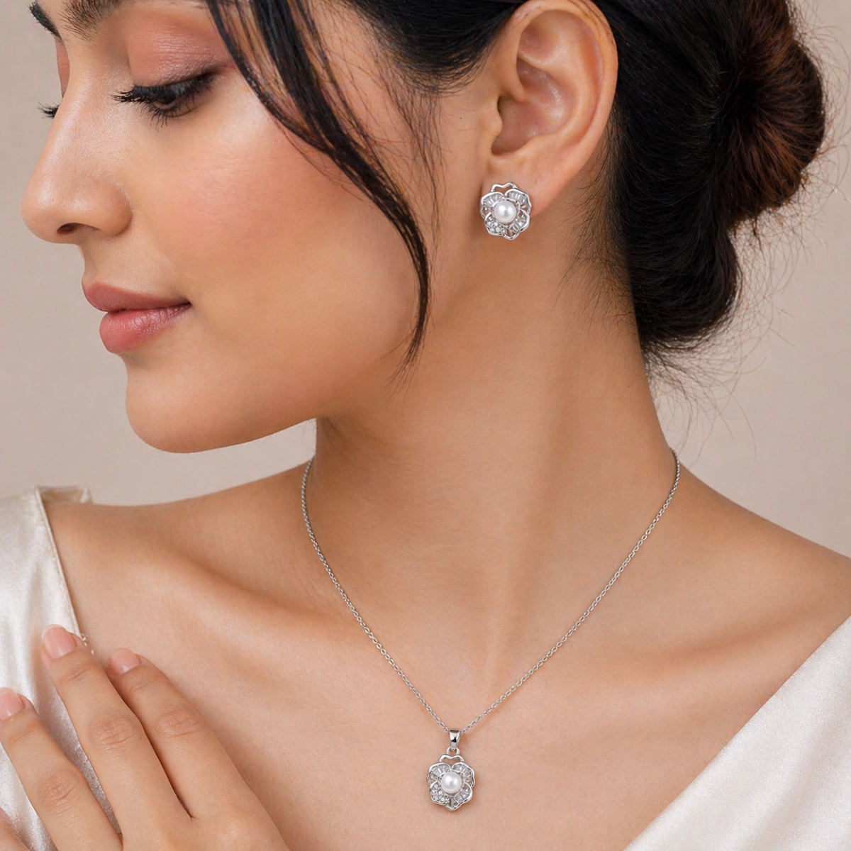 Flora Silver Combo Set
