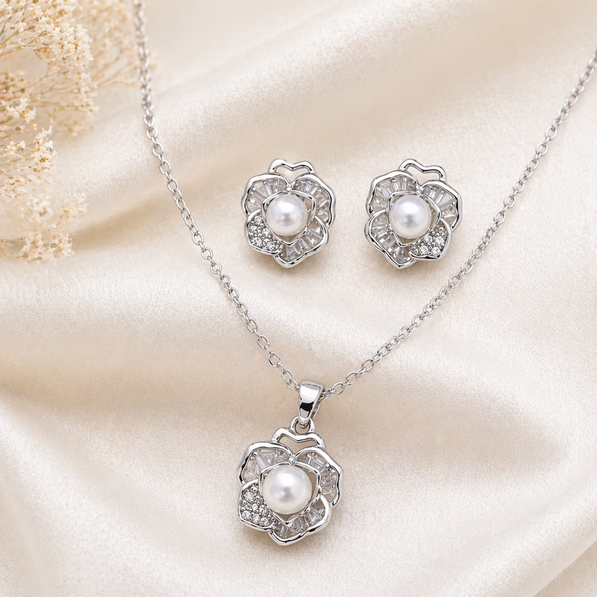 Flora Silver Combo Set