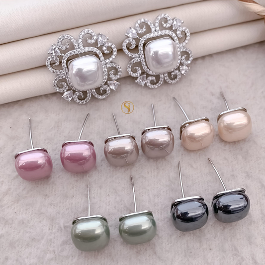 AD Diamond Silver Changable Earing