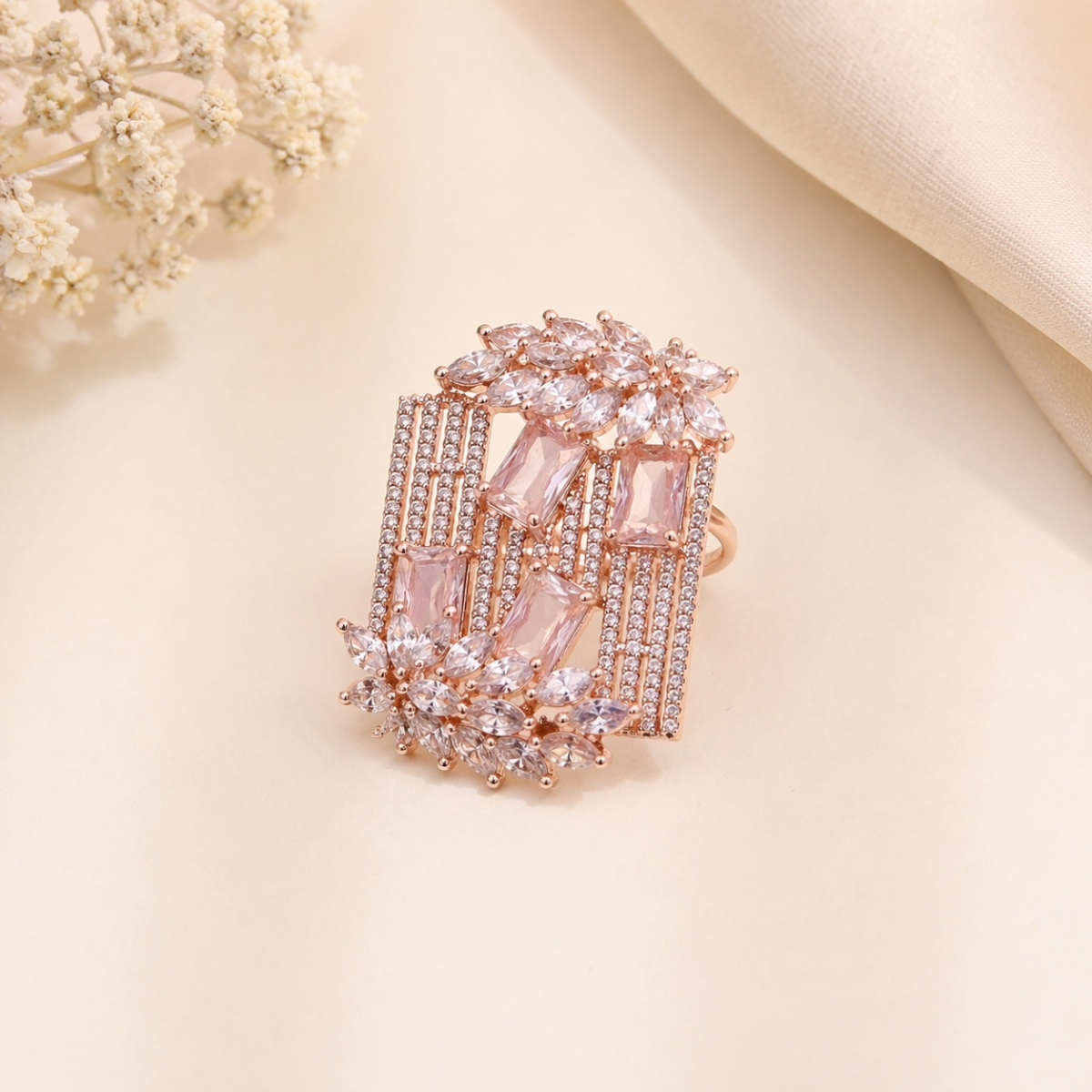 Ad Rose Gold Statment Ring