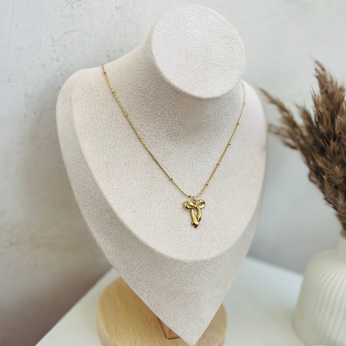 Anti Tarnish Bow Necklace