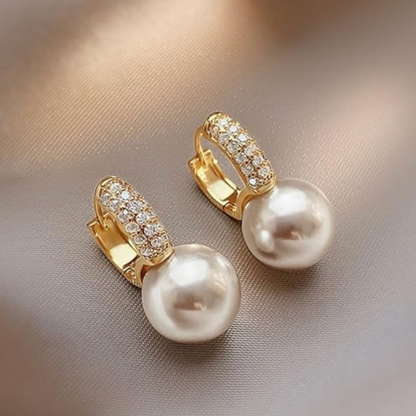 Pearl Drop Hoop Earring