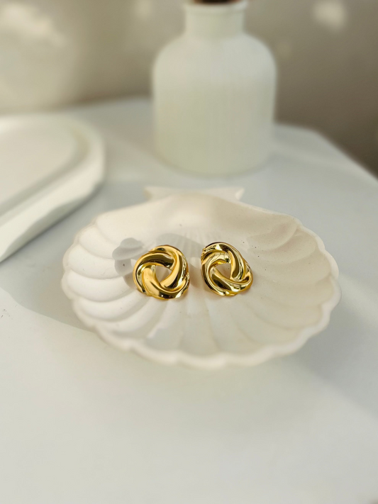 Anti Tarnish Twisted Knot Studs Earing
