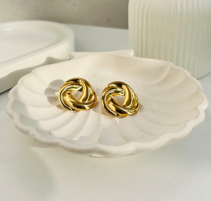 Anti Tarnish Twisted Knot Studs Earing