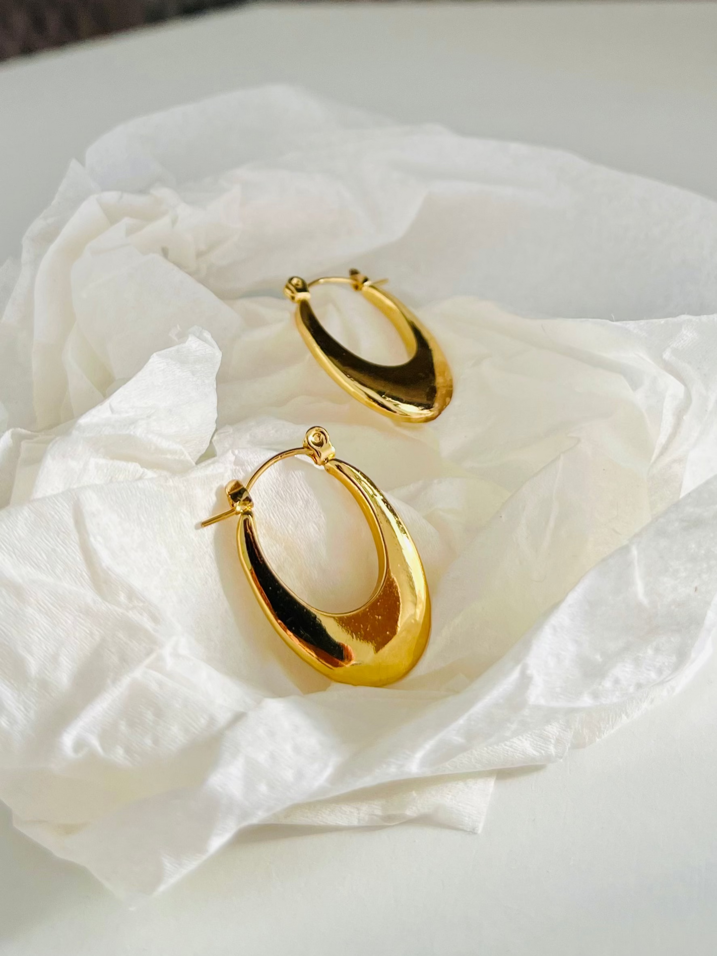 Anti Tarnish Hoops Earings 18k Gold Plated