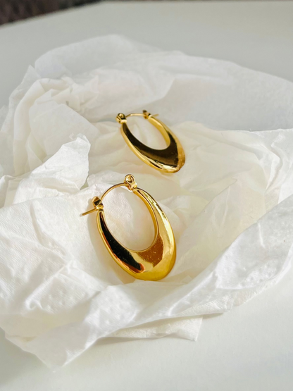 Anti Tarnish Hoops Earings 18k Gold Plated