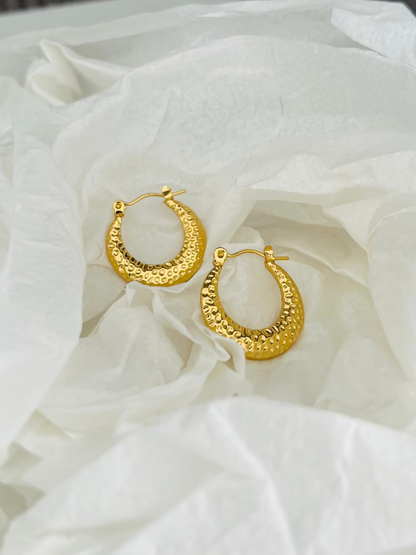 Anti Tarnish Hoops Earings 18k Gold Plated