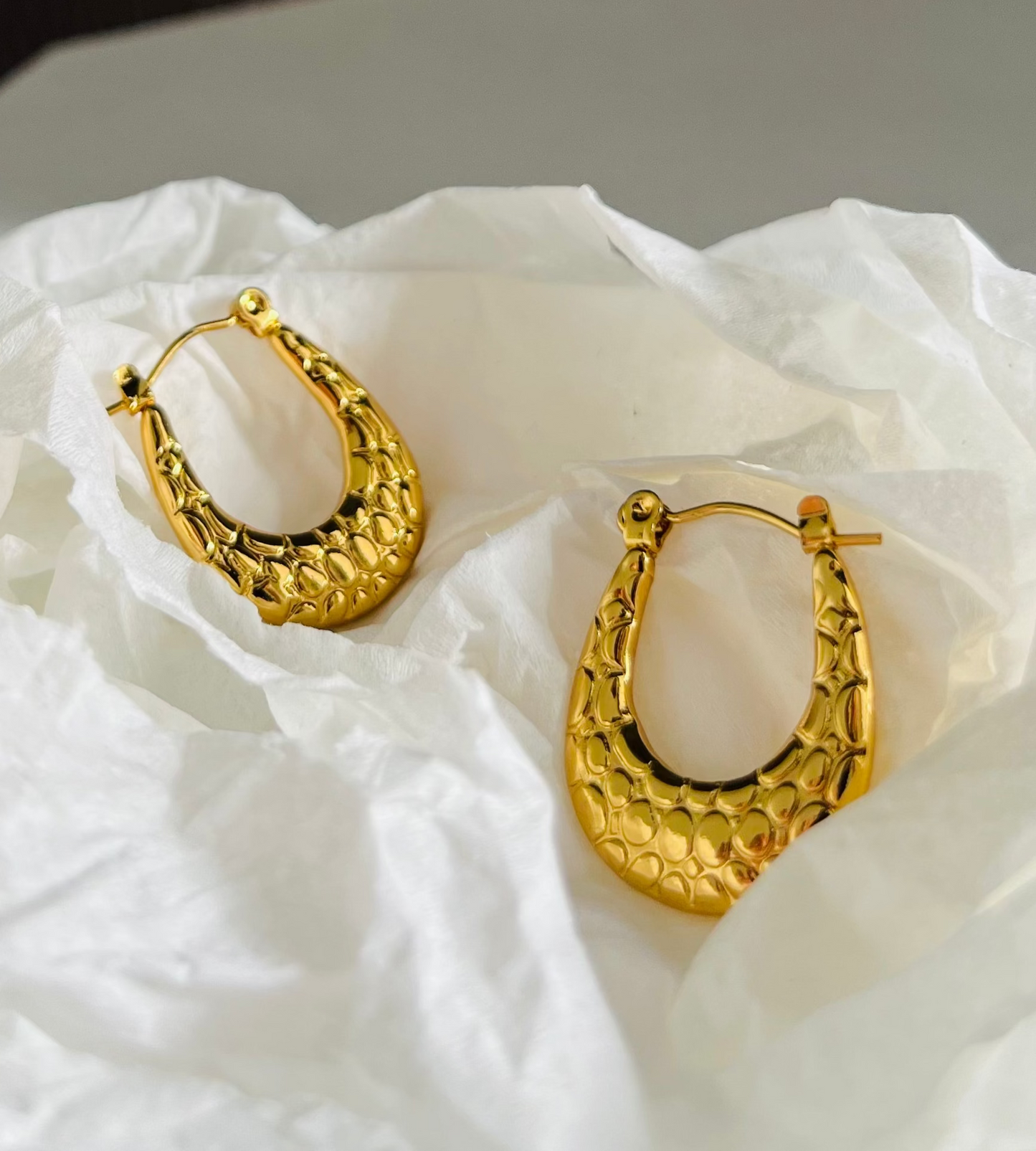 Anti Tarnish Hoops Earings 18k Gold Plated