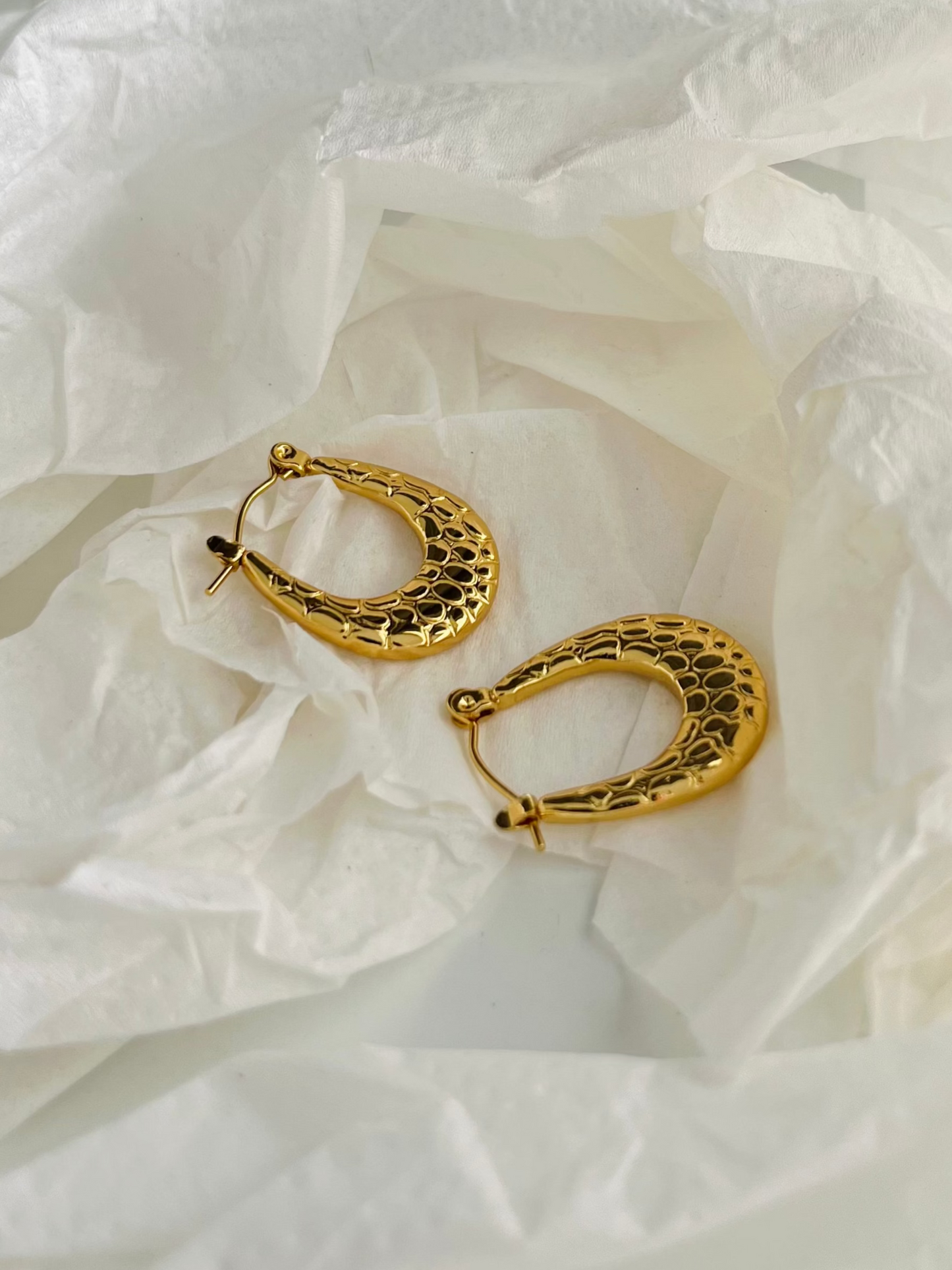 Anti Tarnish Hoops Earings 18k Gold Plated