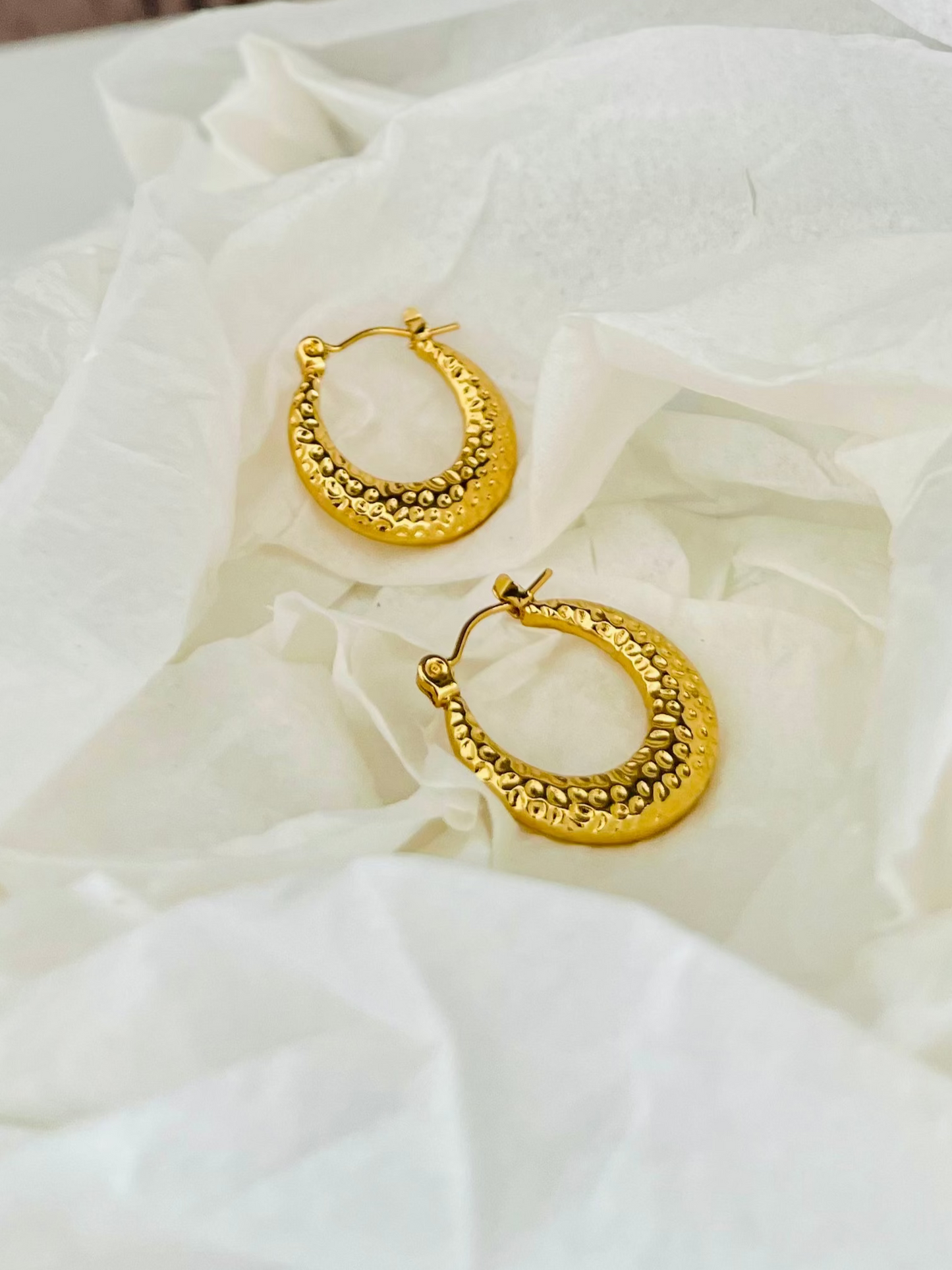 Anti Tarnish Hoops Earings 18k Gold Plated