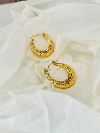 Anti Tarnish Hoops Earings 18k Gold Plated