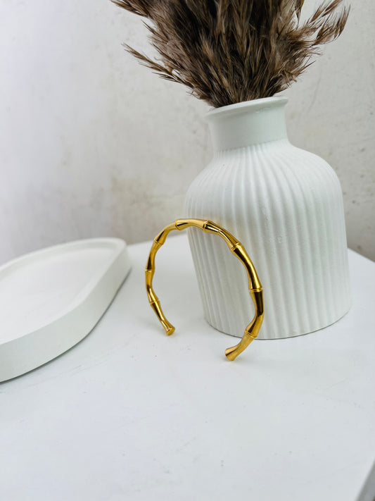Anti Tarnish Golden Bamboo Bracelet