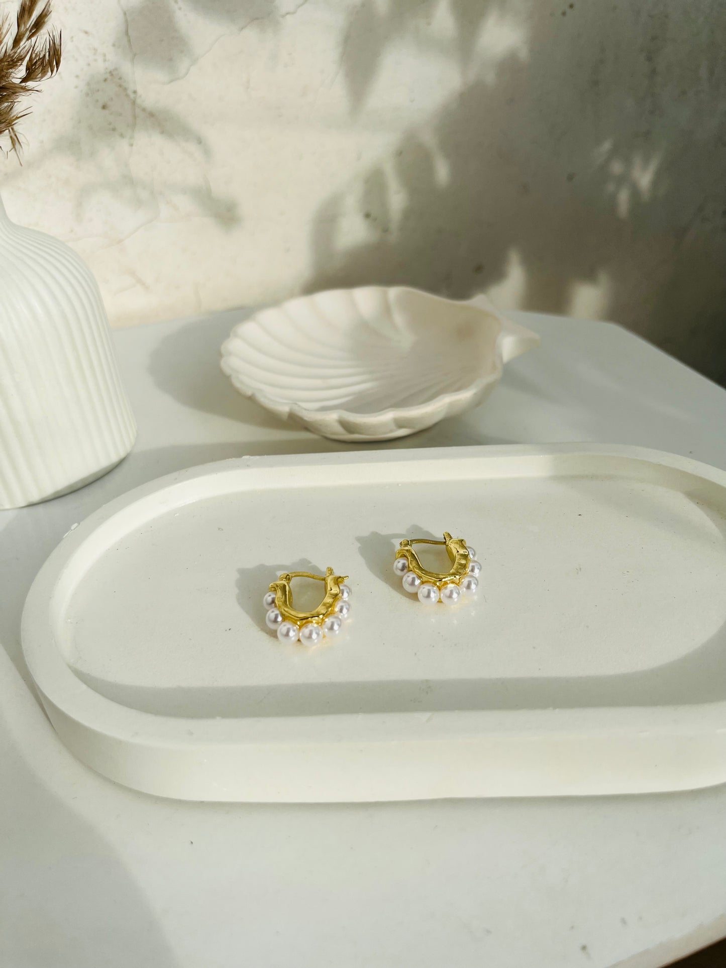 Anti Tarnish Elegant Pearl Drop Earrings