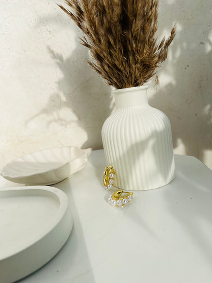 Anti Tarnish Elegant Pearl Drop Earrings