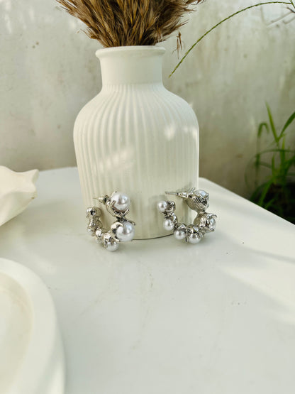 Starlight Pearl Hoops Earing