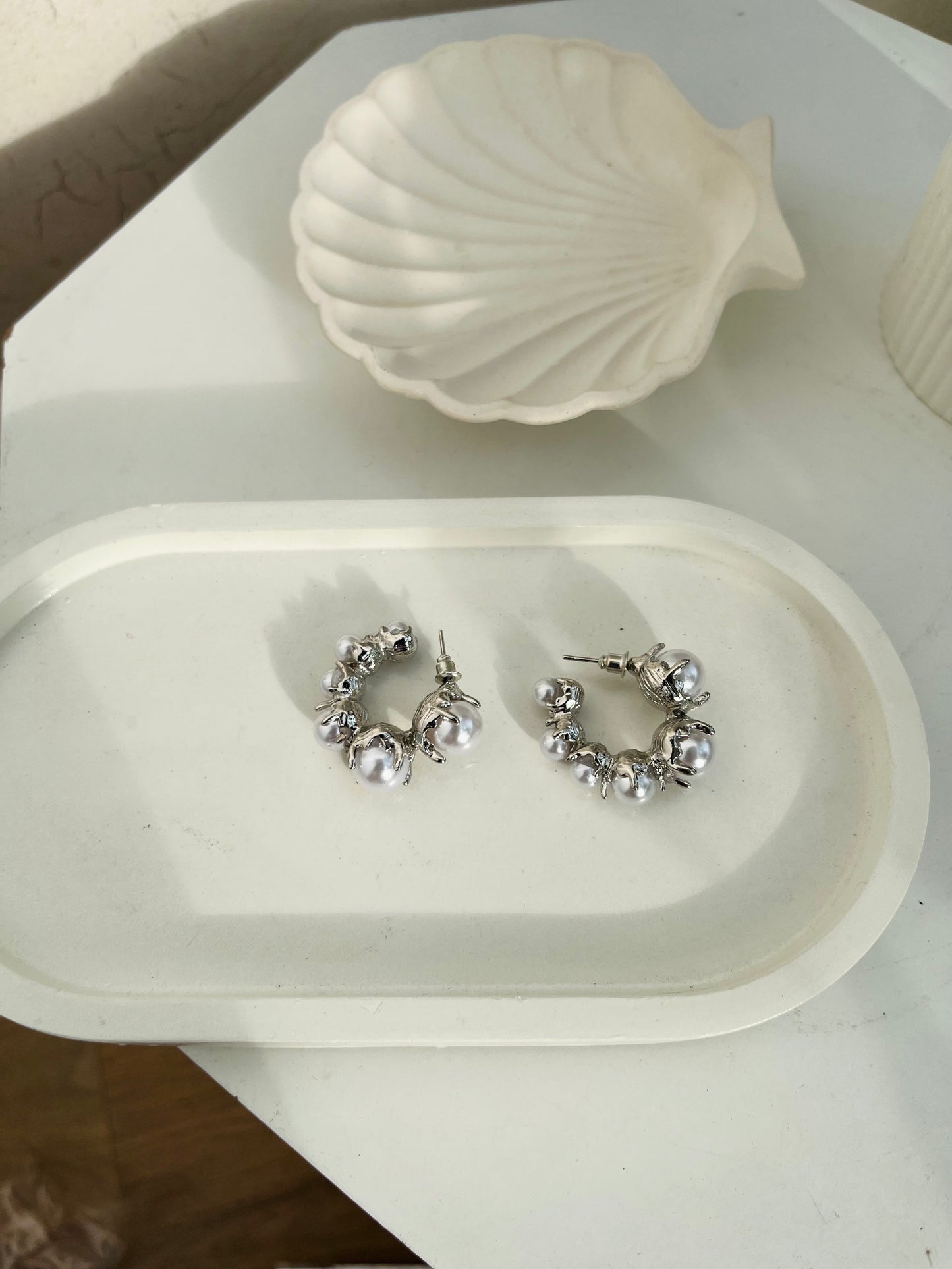 Starlight Pearl Hoops Earing