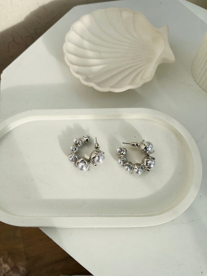 Starlight Pearl Hoops Earing