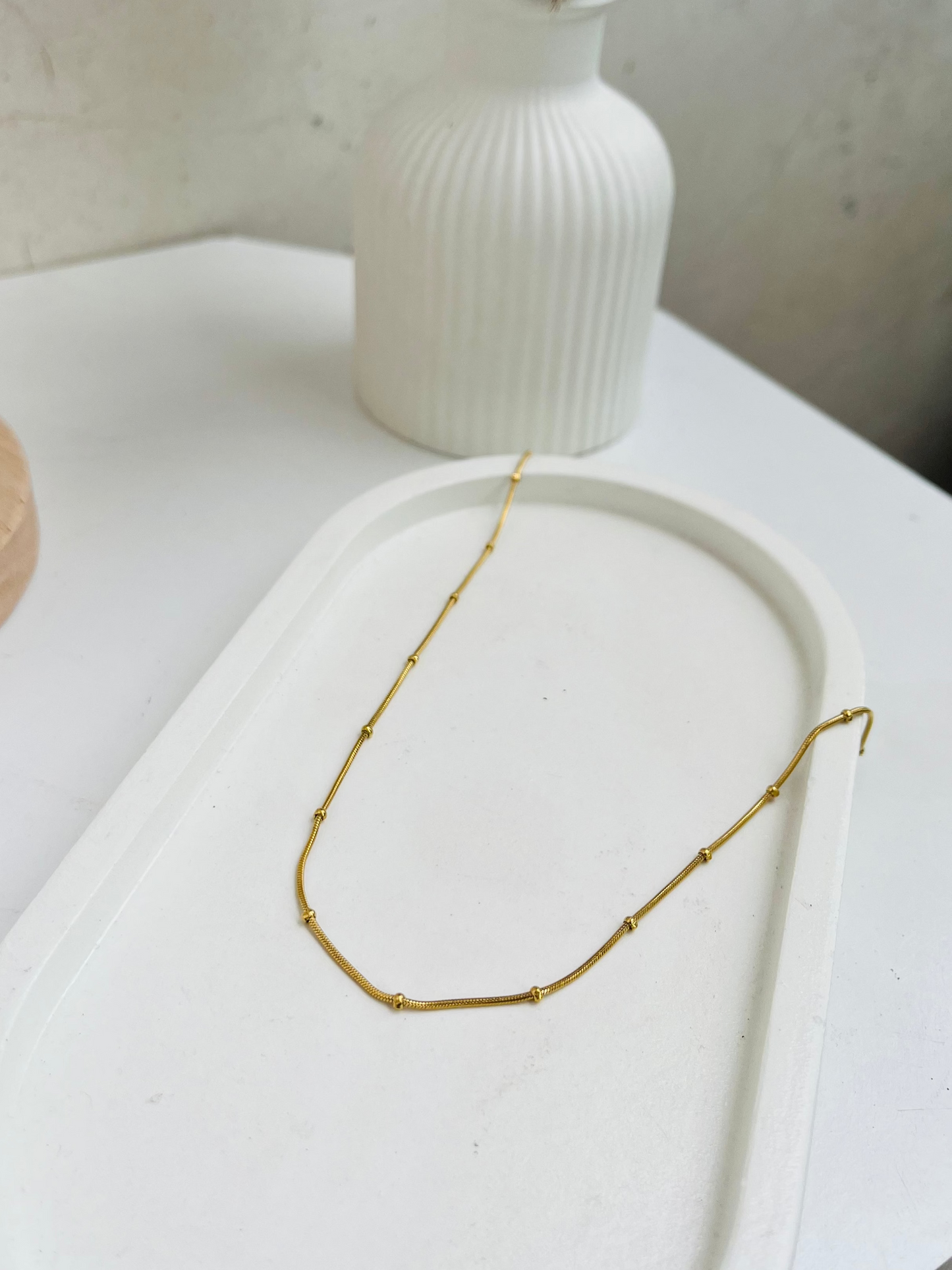 Anti Tarnish Minimalist Beaded Chain