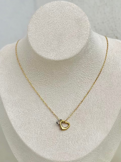 Anti Tarnish Two Heart Necklace