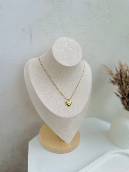 Anti Tarnish Heart and Stone Necklace