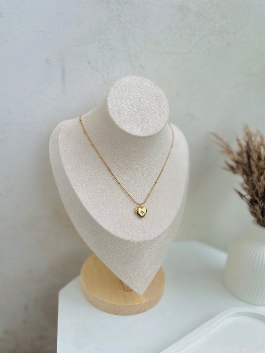 Anti Tarnish Heart and Stone Necklace
