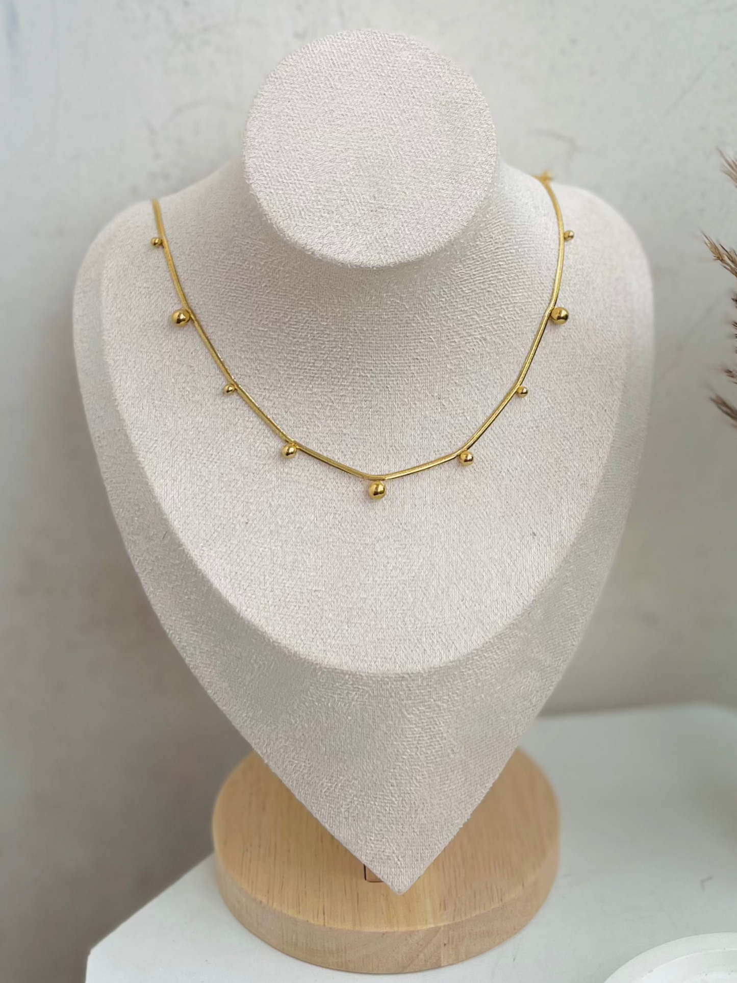 Anti Tarnish Dainty Beaded Chain Necklace