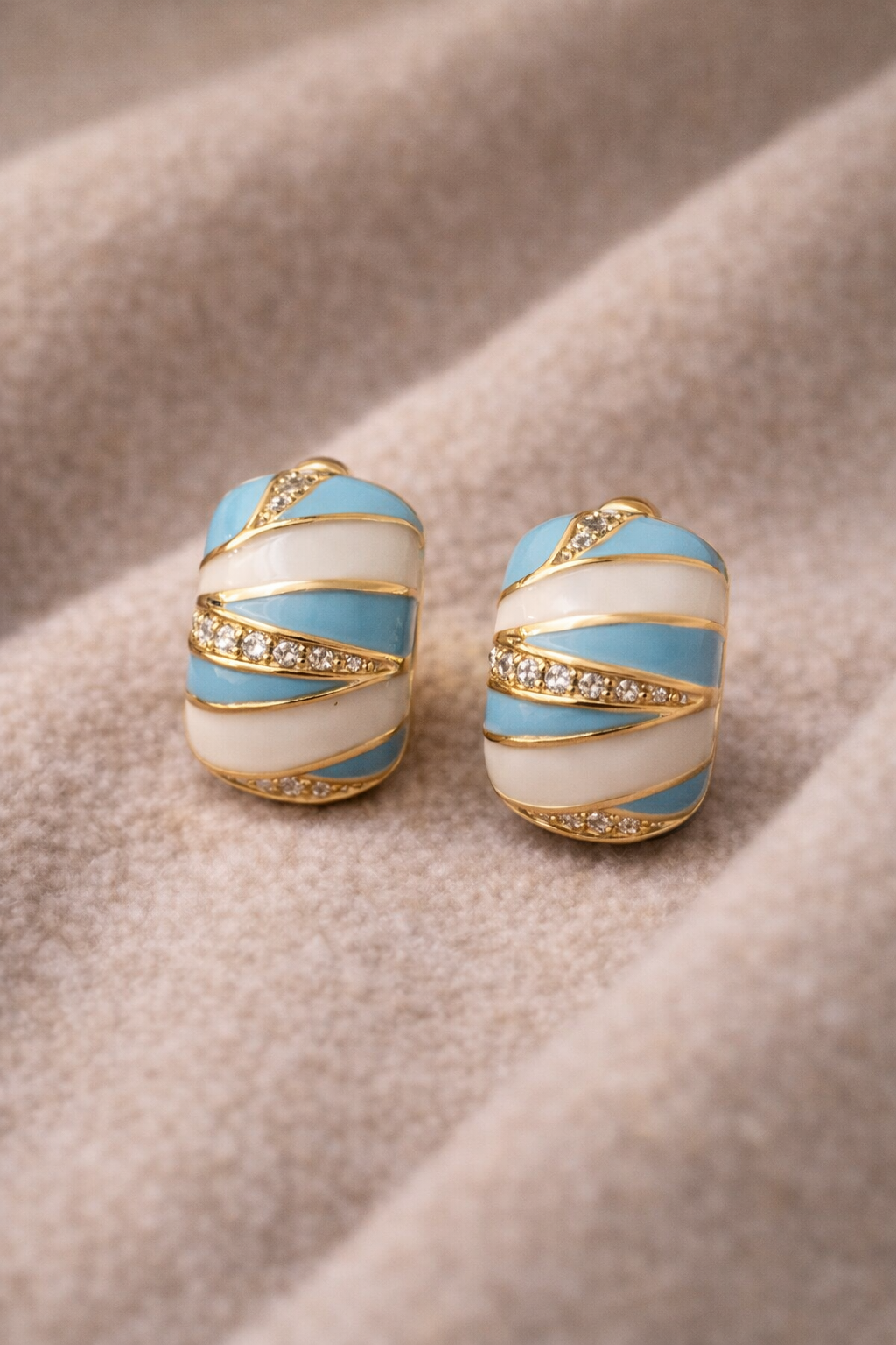 Royal Blue Stripe Studs