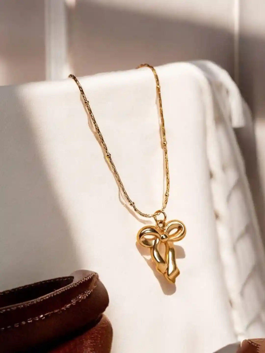 Anti Tarnish Bow Necklace