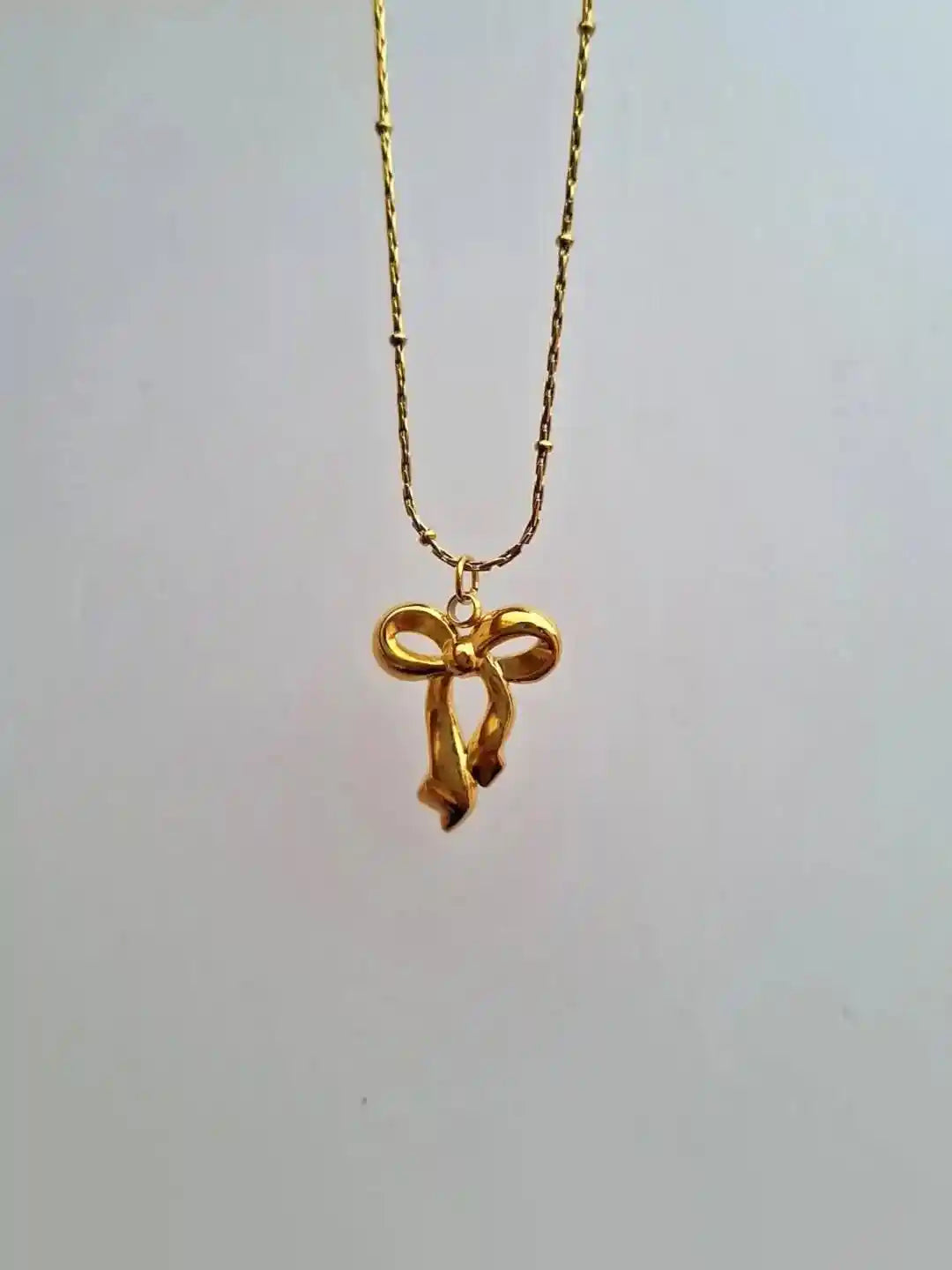 Anti Tarnish Bow Necklace