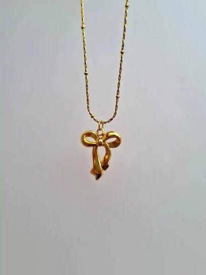 Anti Tarnish Bow Necklace
