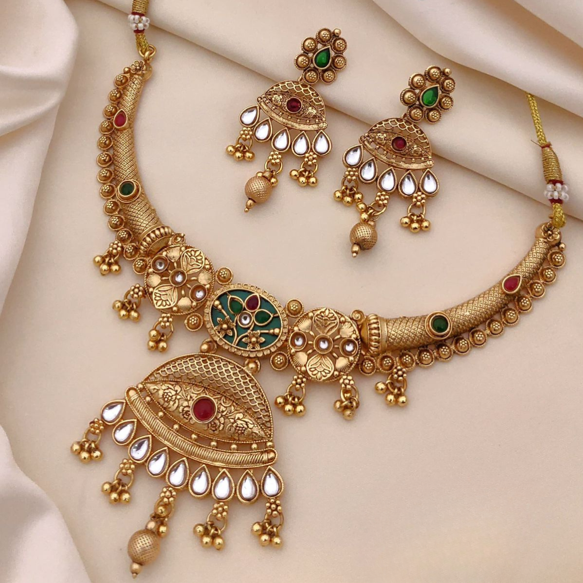 Brass Rajwada Hasli Set