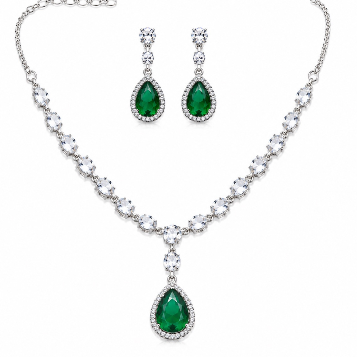 Ad Diana Green Stone Necklace